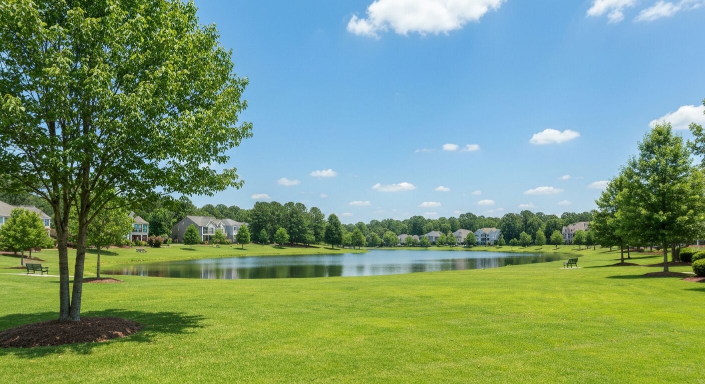 Clean, cleared Peachtree City space ready for new use