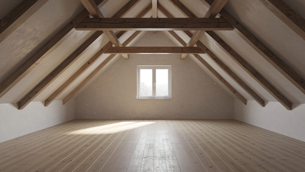 Organized piles of attic items sorted for different outcomes