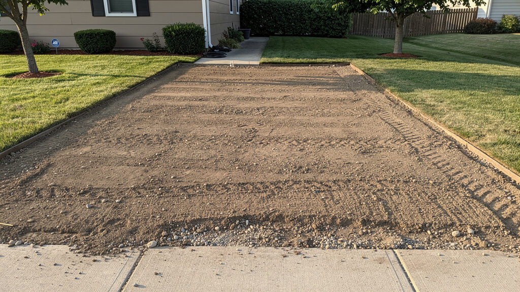 Concrete debris ready for sorting and recycling