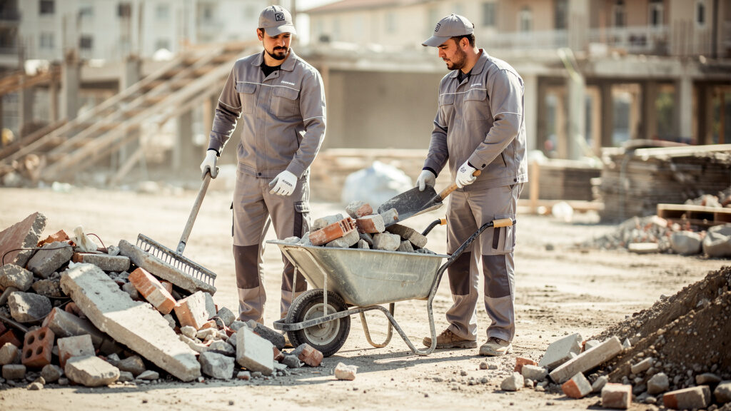 Construction site debris and material removal